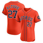 Houston Astros #27 Jose Altuve Orange CONTON Alternate Elite Player Jersey