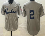 New York Yankees #2 Derek Jeter Grey CONTON Without Name Limited Jersey