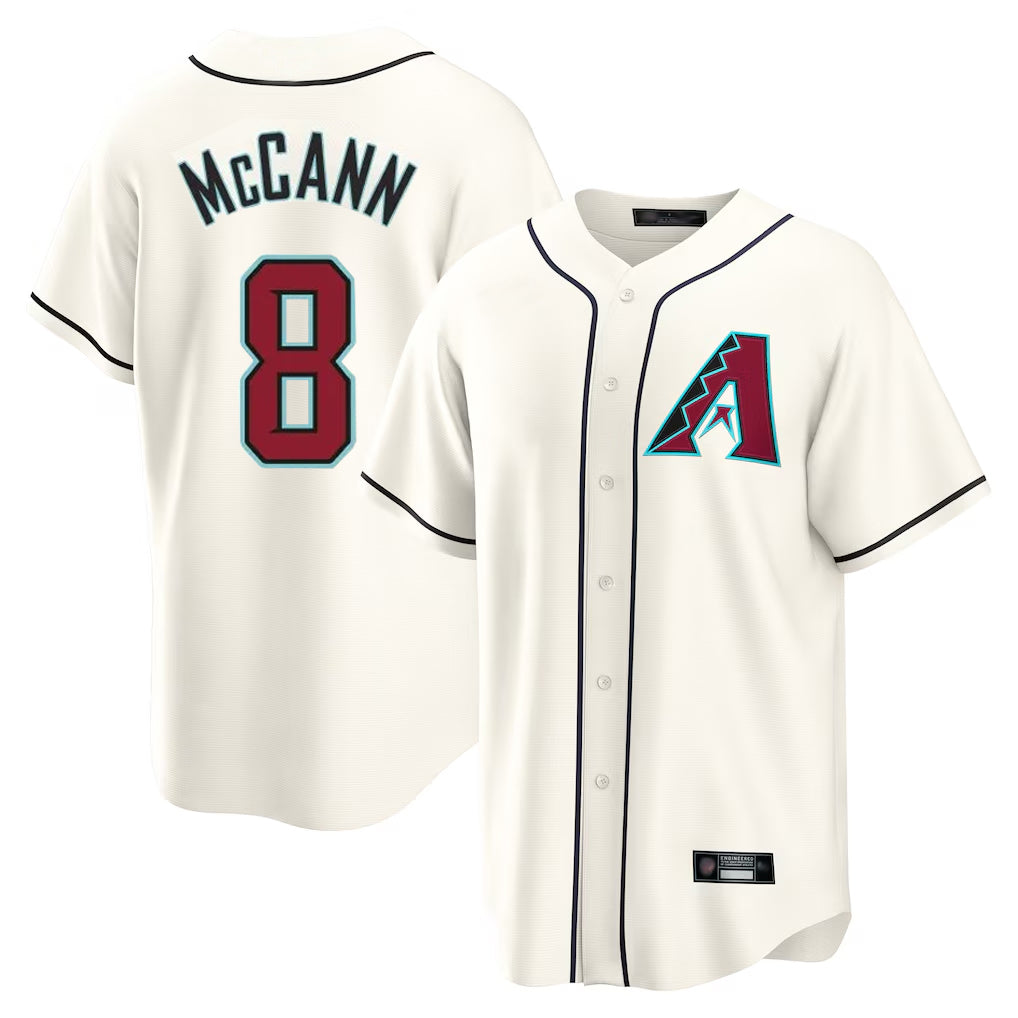 Arizona Diamondbacks #8 James McCann Player Cream CONTON Home Game Stitched Jerseys