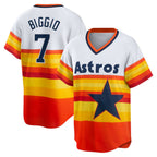 Houston Astros #7 Craig Biggio White CONTON Home Cooperstown Collection Player Jersey