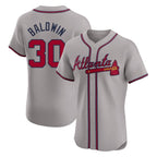 Atlanta Braves #30 Drake Baldwin Player Gray CONTON Limited Elite Home Game Stitched Jerseys