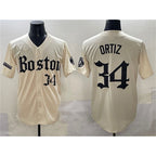 Boston Red Sox #34 David Ortiz Cream CONTON Gothic Vapor Limited Stitched Jersey