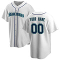 Custom Seattle Mariners White CONTON Home Replica Jersey