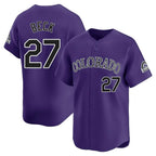 Colorado Rockies #27 Jordan Beck Player Purple CONTON Limited Home Stitched Jerseys