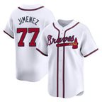 Atlanta Braves #77 Joe Jimenez Player White CONTON Limited Home Game Stitched Jerseys