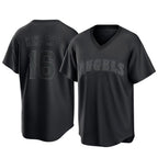 Los Angeles Angels #16 Yusei Kikuchi Player Black CONTON Pitch Fashion T-shirt Stitched Jerseys