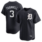 Detroit Tigers #3 Alan Trammell Player Navy CONTON Home Limited Game Stitched Jerseys