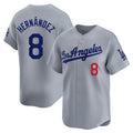 Los Angeles Dodgers #8 Enrique Hern¨¢ndez Player Gray CONTON Limited Home Stitched Jerseys