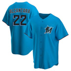 Miami Marlins #22 Sandy Alcantara Player Blue CONTON Home Game Stitched Jerseys