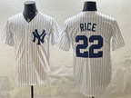 New York Yankees #22 Ben Rice White CONTON Home Stitched Jersey