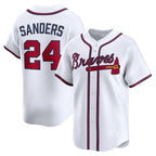 Atlanta Braves #24 Deion Sanders White CONTON Limited Player Jersey