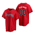 Custom Atlanta Braves Red CONTON 2020 Stitched Cool Base Jersey
