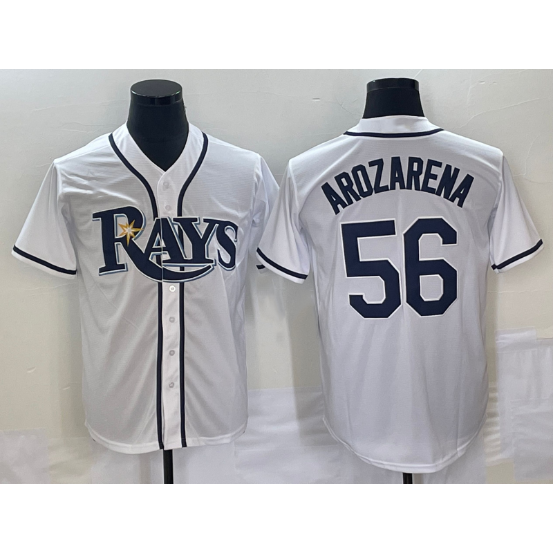 Tampa Bay Rays #56 Randy Arozarena White CONTON Stitched Cool Base Jersey