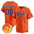 Custom New York Mets x Dragon Ball Orange CONTON Vapor Premier Limited Jersey - All Stitched