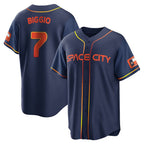 Houston Astros #7 Craig Biggio Player Navy CONTON City Connect Home Game Stitched Jerseys