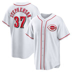 Cincinnati Reds #37 Tyler Stephenson White CONTON Home Replica Jersey