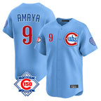 Chicago Cubs #9 Miguel Amaya Player Light Blue CONTON 150th Anniversary Limited Home Stitched Jerseys
