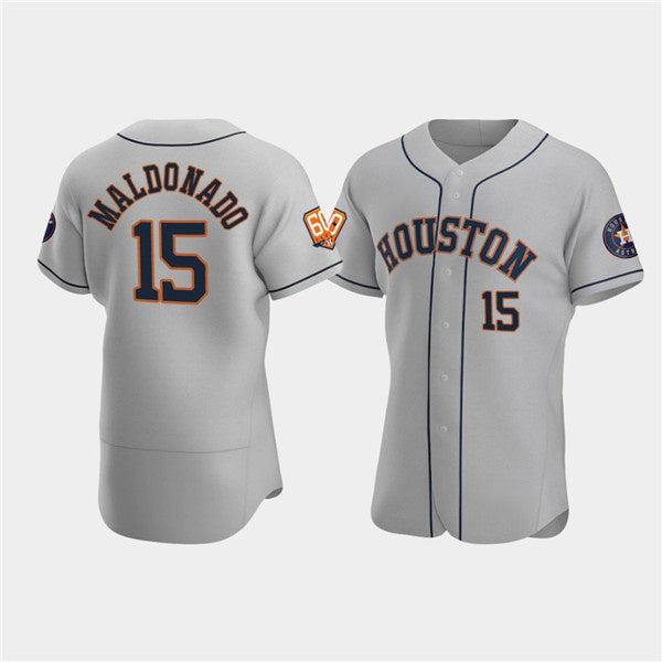 Houston Astros #15 Mart¨ªn Maldonado Gray CONTON 60th Anniversary Flex Base Stitched Jersey