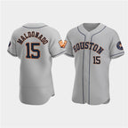 Houston Astros #15 Mart¨ªn Maldonado Gray CONTON 60th Anniversary Flex Base Stitched Jersey