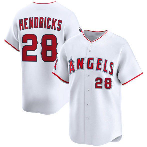 Los Angeles Angels #28 Kyle Hendricks White CONTON 2024 Home Limited Stitched Jersey