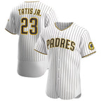 San Diego Padres #23 Fernando Tat¨ªs Jr. White-Brown CONTON Home Authentic Player Jersey