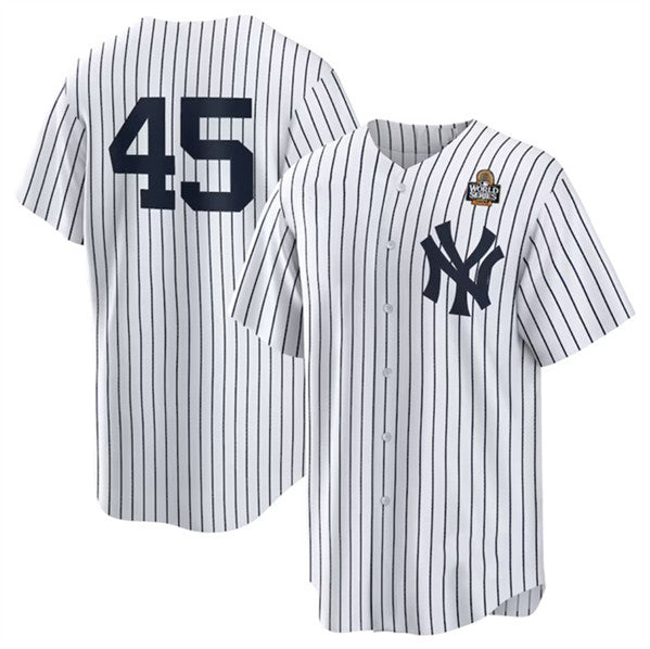 New York Yankees #45 Gerrit Cole White CONTON 2024 World Series Cool Base Stitched Jersey