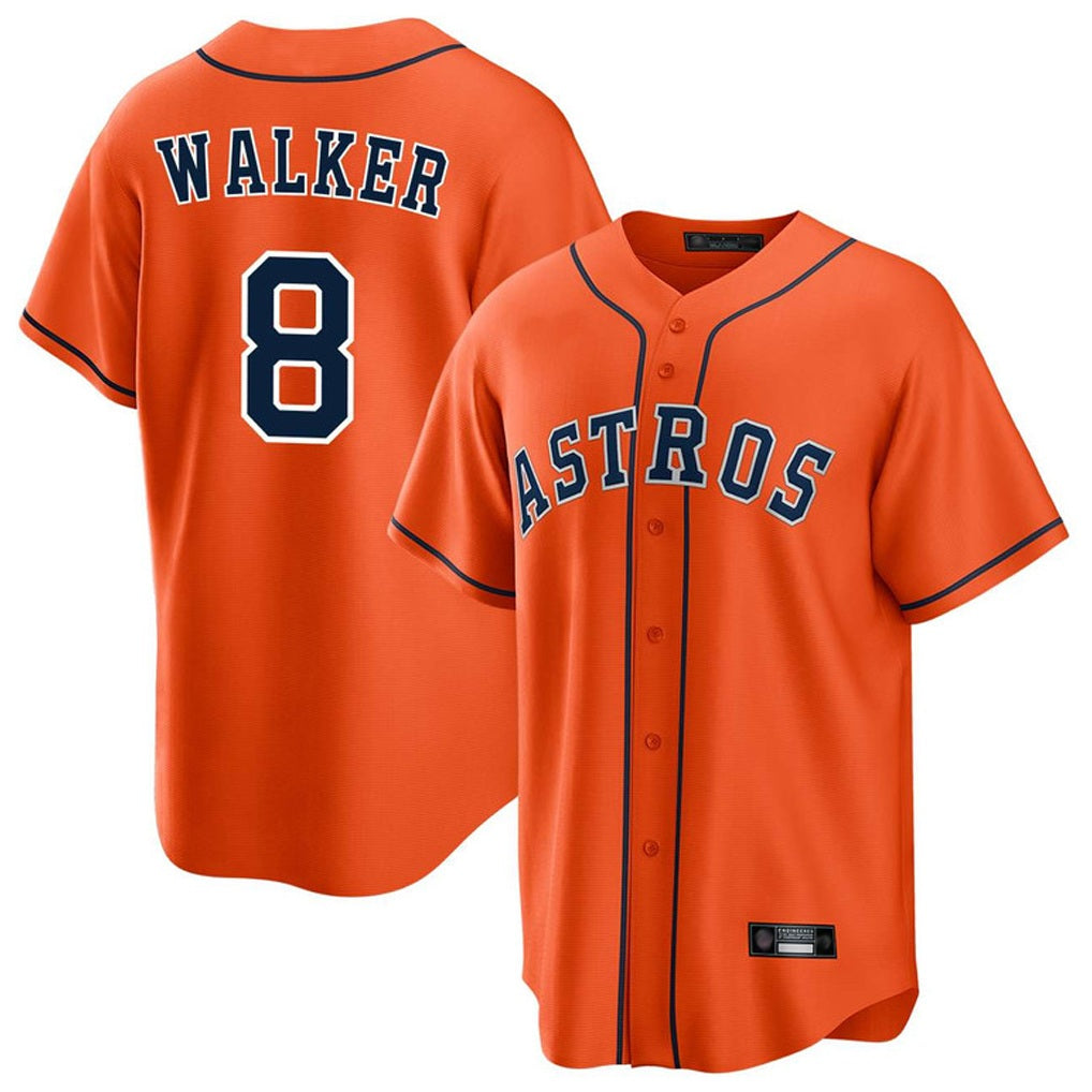 Houston Astros #8 Christian Walker Player Orange CONTON Home Game Stitched Jerseys