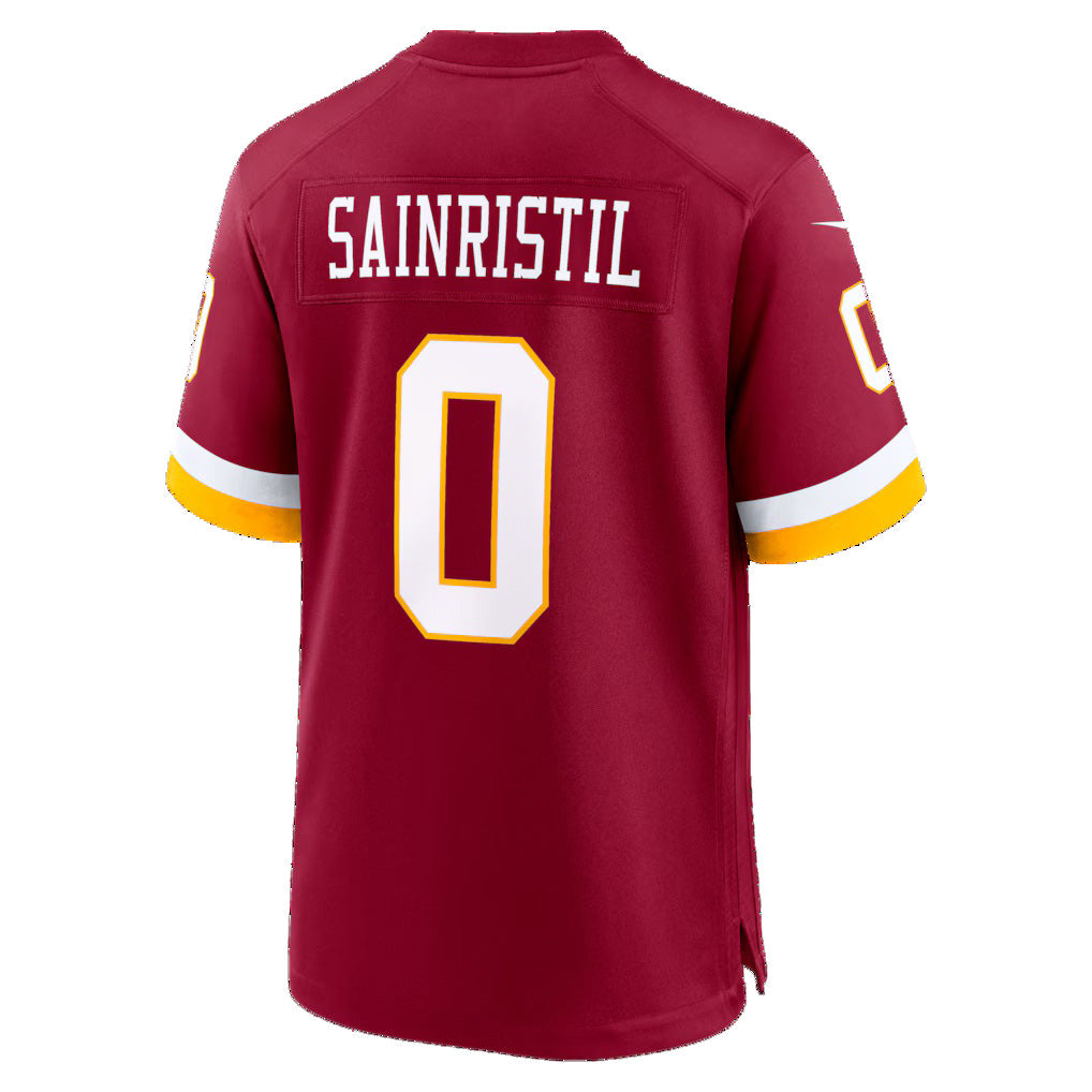 W.Commanders #0 Mike Sainristil Burgundy CONTON Game Jersey