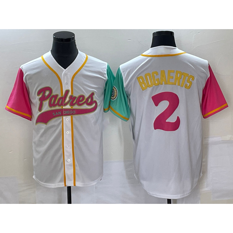 San Diego Padres #2 Xander Bogaerts White CONTON NEW 2023 City Connect Cool Base Stitched Jersey 3