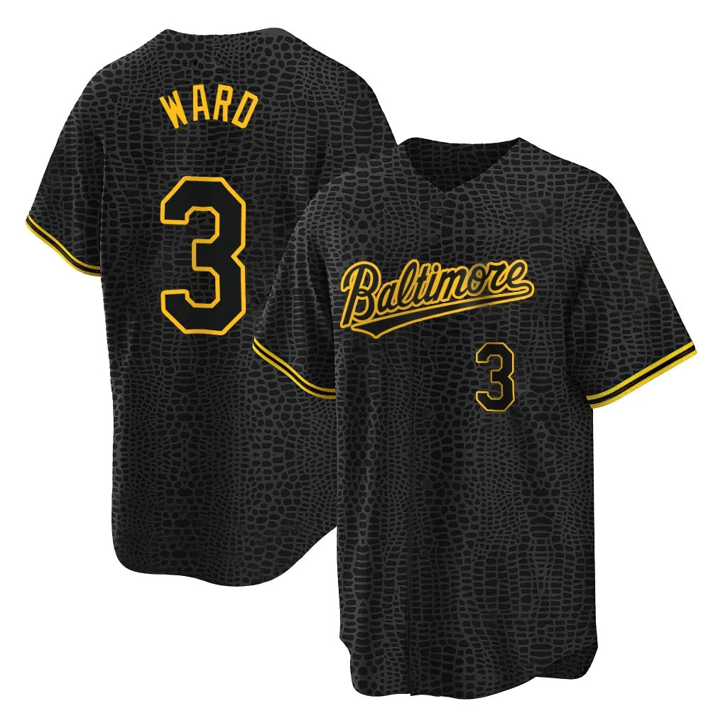 Baltimore Orioles #3 Taylor Ward Player Black CONTON Snake Skin City Home Game Stitched Jerseys