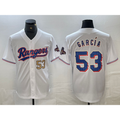 Texas Rangers #53 Adolis Garcia Number White CONTON 2023 World Series Champions Cool Base Jerseys
