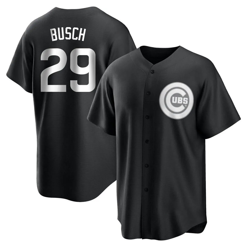 Chicago Cubs #29 Michael Busch Player Black CONTON Game Stitched Jerseys