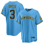 Milwaukee Brewers #3 Joey Ortiz Player Light Blue CONTON Road Stadium Game Stitched Jerseys