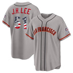 San Francisco Giants #51 Jung Hoo Lee USA 250 Fourth of July Road Stadium Jersey - Gray CONTON