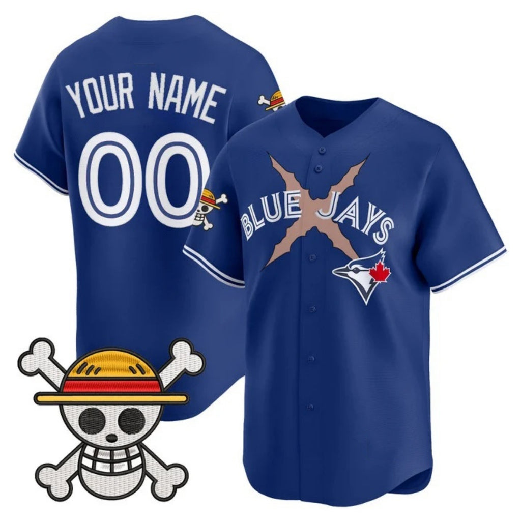 Custom Toronto Blue Jays x One Piece Royal CONTON Vapor Premier Limited Jersey - Stitched