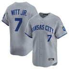 Kansas City Royals #7 Bobby Witt Jr. Player Gray CONTON Limited Home Stitched Jerseys