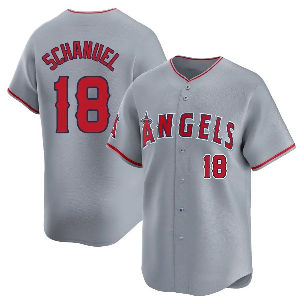 Los Angeles Angels #18 Nolan Schanuel Player Gray CONTON Home Limited Stitched Jerseys