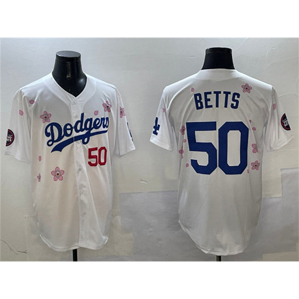 Los Angeles Dodgers #50 Mookie Betts White CONTON 2025 Tokyo Series Limited Stitched Jersey