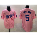 Los Angeles Dodgers #5 Freddie Freeman Pink CONTON 2025 Tokyo Series Limited Stitched Jersey