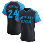 Milwaukee Brewers #24 William Contreras Player Navy CONTON Limited National League All-Star Home Limited Elite Stitched Jerseys