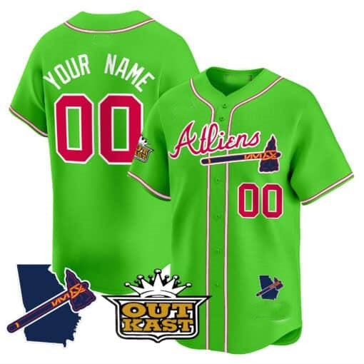 Custom Atlanta Braves Atliens Vapor Premier Limited Jersey V2 ¨C Green CONTON