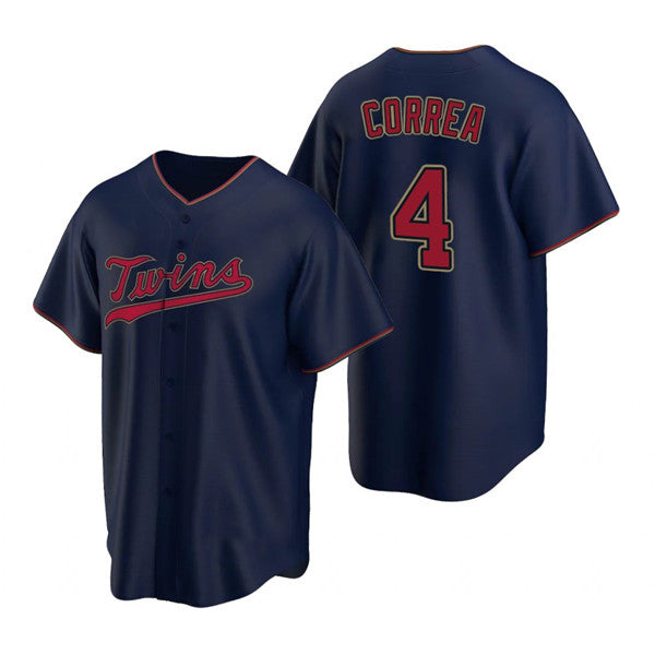 Minnesota Twins #4 Carlos Correa Navy CONTON Cool Base Stitched Jersey