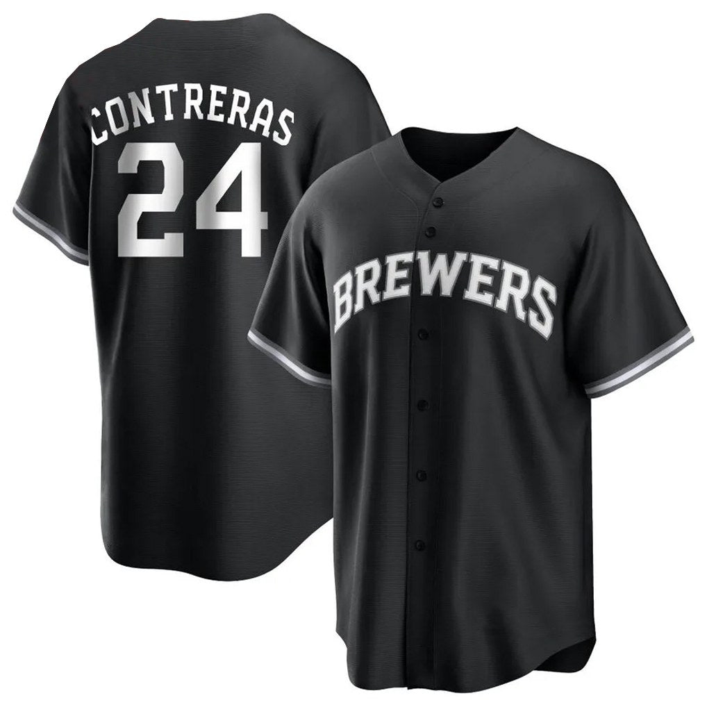 Milwaukee Brewers #24 William Contreras Player Black CONTON Game Home Stitched Jerseys
