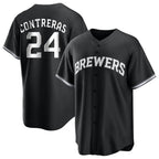 Milwaukee Brewers #24 William Contreras Player Black CONTON Game Home Stitched Jerseys