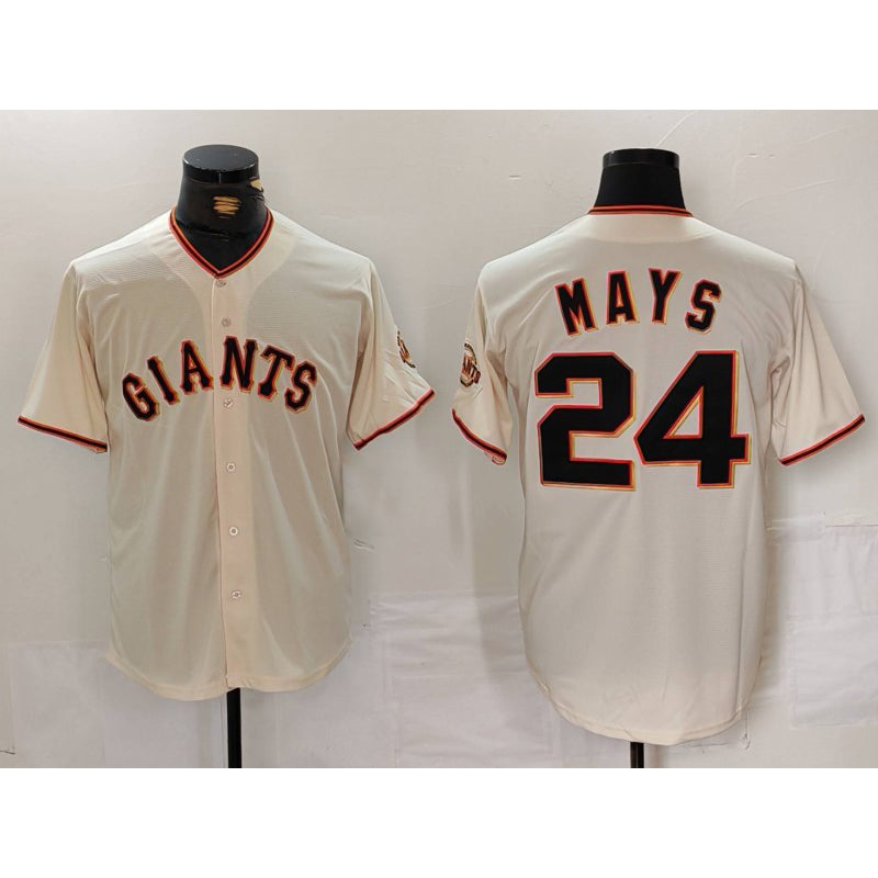 San Francisco Giants #24 Willie Mays Cream CONTON 2024 Home Limited Stitched Jersey
