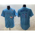 Toronto Blue Jays #11 Bo Bichette Blue CONTON 2025 World Series Flex Base Stitched Jersey