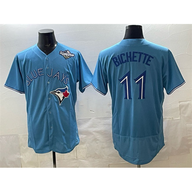 Toronto Blue Jays #11 Bo Bichette Blue CONTON 2025 World Series Flex Base Stitched Jersey