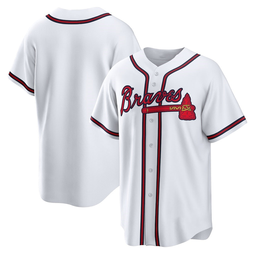 Atlanta Braves White CONTON Home Replica Team Jersey