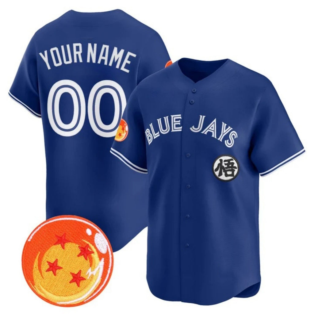 Custom Toronto Blue Jays x Dragon Ball Royal CONTON Vapor Premier Limited Jersey - All Stitched