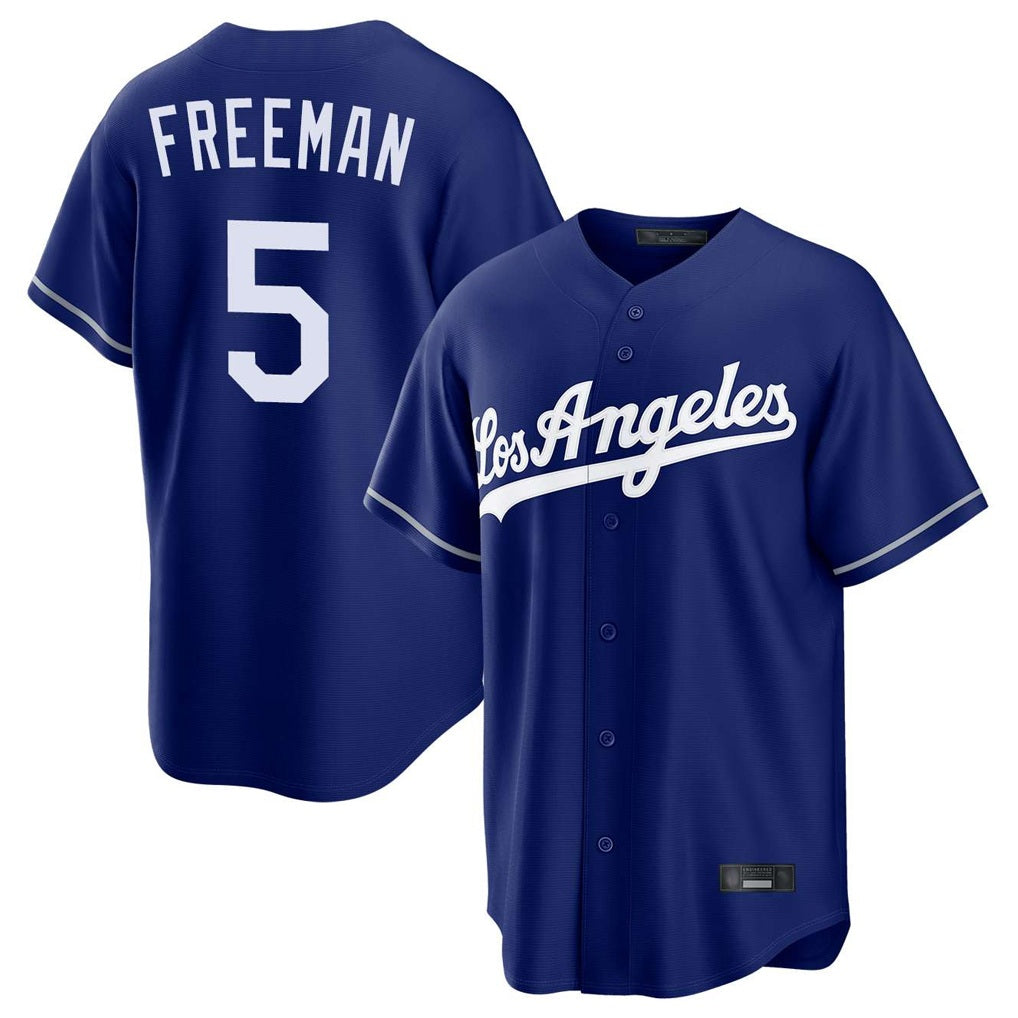 Los Angeles Dodgers #5 Freddie Freeman Player Royal CONTON Game Stitched Jerseys